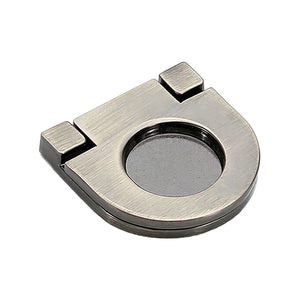 Bronze-tone semicircular folding pull with a recessed round finger cup, option No. 1, 24 mm.