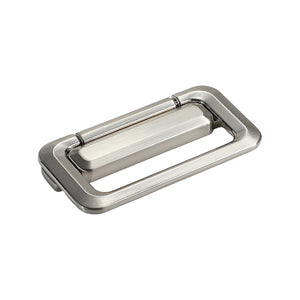 Silver-colored rectangular folding pull with a hinged frame, Silver variant.