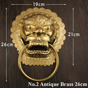 Brass Lion Door Knocker Ring Pulls - Antique Bronze Finish Hardware - No.1 Ant.Bronze 20cm / 1pc
