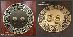 Zinc Alloy Round Door Knocker Ring Pulls - Antique Bronze Finish - #1-Screw Bronze 18cm / 1Set