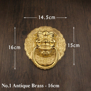 Brass Lion Door Knocker Ring Pulls - Antique Bronze Finish Hardware - No.1 Ant.Bronze 16cm / 1pc