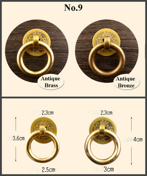 Zinc Alloy Round Door Knocker Ring Pulls - Antique Bronze Finish - No.2 Ant.Bronze 24mm / 50pcs