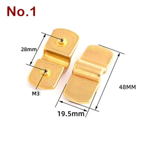 Solid Brass Mounting Brackets - Furniture Hardware for Leathercraft - No.1 / 10pcs