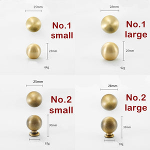 Solid Brass Round Cabinet Pulls & Knobs - Antique Bronze Finish - No.1 Brass (large) / 1pc