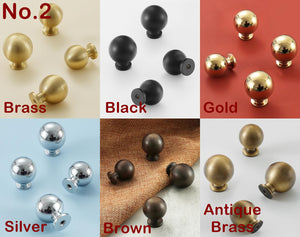 Solid Brass Round Cabinet Pulls & Knobs - Antique Bronze Finish - No.1 Black (large) / 1pc