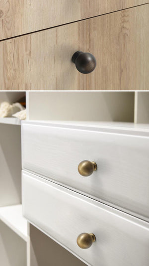 Solid Brass Round Cabinet Pulls & Knobs - Antique Bronze Finish - No.1 Brown (large) / 1pc