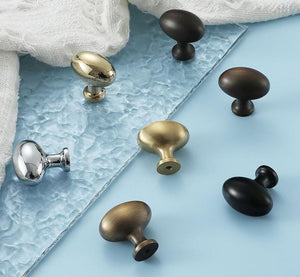 Solid Brass Vintage Cabinet Pulls & Knobs - Black Finish Hardware - Brass / 1pc