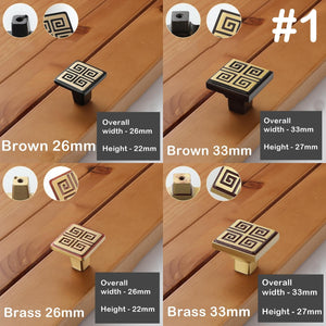 Solid Brass Cabinet Cup Pulls - Antique Bronze Finish for Cabinets - #1 Brown 33mm / 1pc