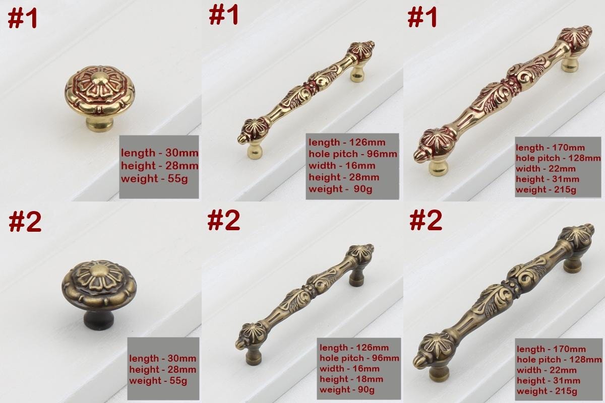 Antique Solid Brass Handles Knobs Vintage Style Kitchen Cabinet Drawer Pulls Bronze Aged Brass Door Furniture Decor Hardware Wholesale