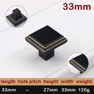 Solid Brass Square Cabinet Pulls & Knobs - Black Finish Hardware - Black 125mm / 1pc