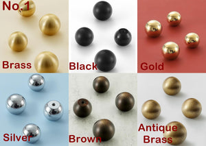 Solid Brass Round Cabinet Pulls & Knobs - Antique Bronze Finish - No.1 Black (small) / 1pc