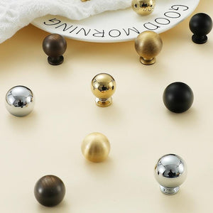 Solid Brass Round Cabinet Pulls & Knobs - Antique Bronze Finish - No.1 Brown (small) / 1pc