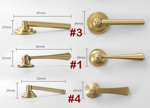 Solid Brass Round Cabinet Pulls & Knobs - Matte Gold Finish Hardware - #3 - 87mm / 1pc