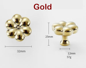Solid Brass Floral Cabinet Pulls & Knobs - Black Finish Hardware - view 7