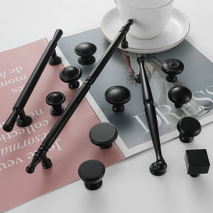 Solid Brass Cabinet Pulls & Knobs - Black Finish Furniture Hardware - #1 32mm / 1pc