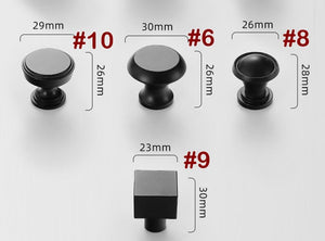 Solid Brass Cabinet Pulls & Knobs - Black Finish Furniture Hardware - #3 34mm / 1pc