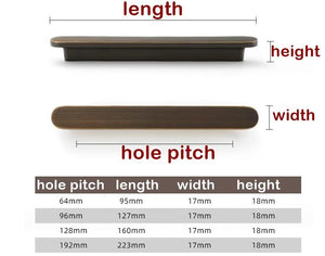 Solid Brass Round Cabinet Pulls & Knobs - Black Finish for Cabinets - Brass 127mm / 1pc