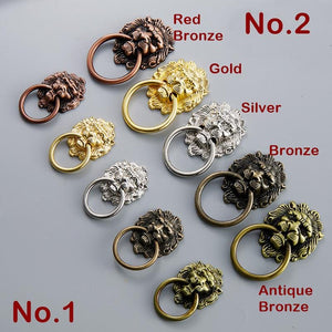 Alloy Floral Door Knocker Ring Pulls - Antique Bronze Finish - No.1 Gold / 1pc