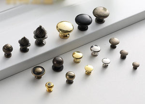 Alloy Floral Door Knocker Ring Pulls - Black Finish for Wardrobes - No.1 Bronze / 1pc