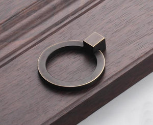 Solid Brass Cabinet Cup Pulls - Antique Bronze Finish for Cabinets - #5 / 1pc