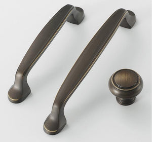 Solid Brass Vintage Cabinet Pulls & Knobs - Antique Bronze Finish - view 3