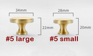 Solid Brass Cabinet Pulls & Knobs - Brass Color Finish for Cabinets - #5 large / 1pc