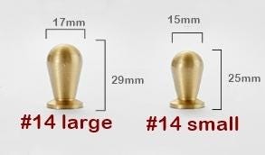 Solid Brass Cabinet Pulls & Knobs - Brass Color Finish for Cabinets - #14 large / 1pc