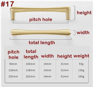 Solid Brass Cabinet Pulls & Knobs - Brass Color Finish for Cabinets - #17 138mm / 1pc