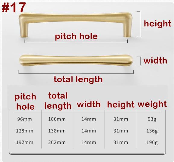 Brushed Solid Brass Drawer Pull Handle Brass Color 4 5 8 Inches 106 138 202 mm Kitchen Cabinet Door Furniture Decor Hardware Wholesale