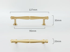 Solid Brass Cabinet Pulls & Knobs - Brass Color Finish for Cabinets - #18 195mm / 1pc