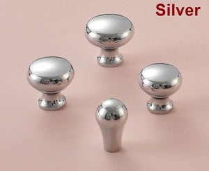 Solid Brass Round Cabinet Pulls & Knobs - Silver Finish Hardware - #2 Silver (large) / 1pc
