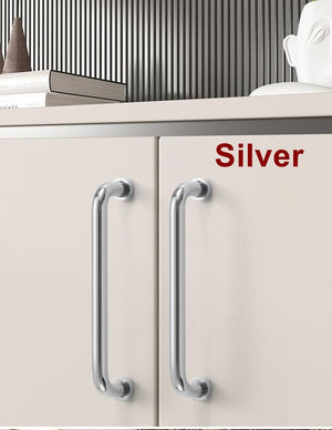 Solid Brass Cabinet Pulls & Knobs - Silver Finish for Wardrobes - #4 Brass 224mm / 1pc