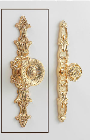 Solid Brass Floral Cabinet Pulls & Knobs - Gold Finish for Cabinets - view 7