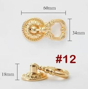 Solid Brass Drop Ring Door Knocker Ring Pulls - Gold Finish Hardware - view 2
