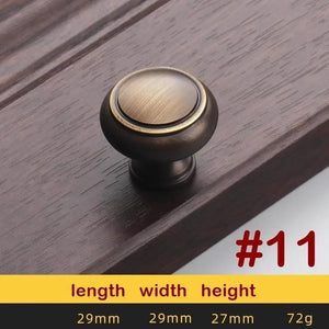 Solid Brass Vintage Cabinet Pulls & Knobs - Antique Bronze Finish - view 2