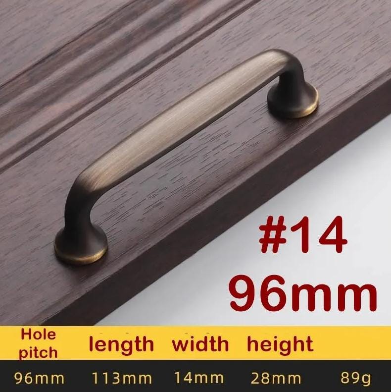 Aged Solid Brass Drawer Pull Handle Coffee Paleo Color 4 5 Inches 96 128 mm Kitchen Cabinet Door Furniture Decor Hardware Wholesale