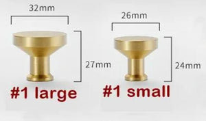 Solid Brass Cabinet Pulls & Knobs - Gold Finish Furniture Hardware - #1 large / 1pc