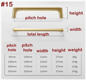 Solid Brass Cabinet Pulls & Knobs - Brass Color Finish for Cabinets - #15 138mm / 1pc