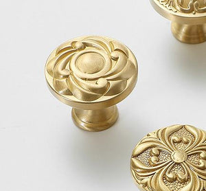 Solid Brass Floral Cabinet Pulls & Knobs - Gold Finish for Cabinets - view 4