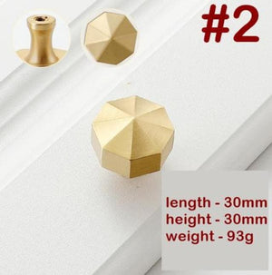 Solid Brass Round Cabinet Pulls & Knobs - Brass Color Finish - view 2