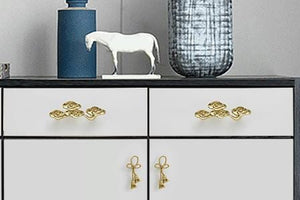 Solid Brass Floral Cabinet Pulls & Knobs - Gold Finish for Cabinets - view 5