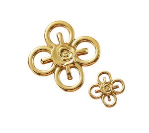 Solid Brass Floral Cabinet Pulls & Knobs - Gold Finish for Cabinets - #8 / 1pc