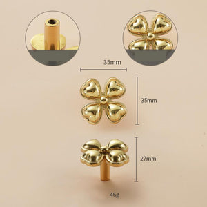 Solid Brass Floral Cabinet Pulls & Knobs - Gold Finish for Cabinets - view 3