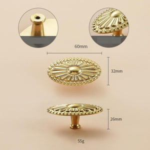 Solid Brass Floral Cabinet Pulls & Knobs - Gold Finish for Cabinets - view 3