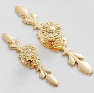 Solid Brass Floral Cabinet Pulls & Knobs - Gold Finish for Cabinets - view 6