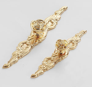 Solid Brass Floral Cabinet Pulls & Knobs - Gold Finish for Cabinets - view 8