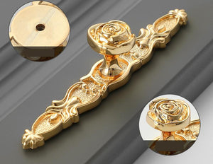 Solid Brass Floral Cabinet Pulls & Knobs - Gold Finish for Cabinets - view 4