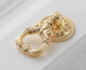 Solid Brass Drop Ring Door Knocker Ring Pulls - Gold Finish Hardware - view 8