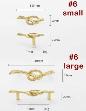 Solid Brass Floral Cabinet Pulls & Knobs - Gold Finish for Cabinets - #6 large / 1pc