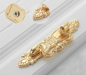 Solid Brass Drop Ring Door Knocker Ring Pulls - Gold Finish Hardware - view 4